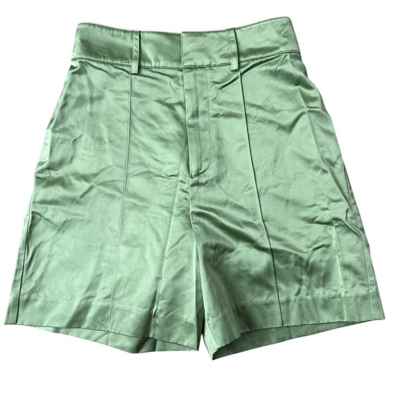 GRLFRND Alexei Satin Trouser Shorts in Sage Green - Picture 8 of 8
